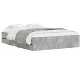 Maison Chic Posteljni okvir - Dvoposteljna postelja - Zakonska postelja s predali betonsko siv 135x190cm inženirski les, (21694168) Cene