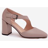 VINCEZA Leather Heels With Buckle | shoptok.hr
