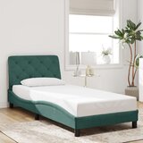 Maison Chic Posteljni okvir - Enojna postelja - Postelja za odrasle brez vzmetnice temno zelen 90x200 cm žamet-J8024, (21770534) | Shoptok.si