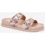 Boto Patterned Women's Platform Slippers Beige Sorina | Shoptok.si