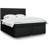 vidaXL Box spring postelja z vzmetnico črna 180x200 cm blago | Shoptok.si