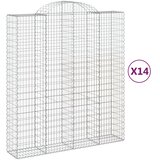  Lučne gabionske košare 14kom 200x50x220/240cm pocinčano željezo | shoptok.hr