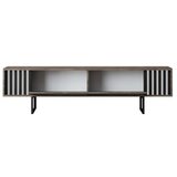 Hanah home TV polica Chrome Line Walnut Black