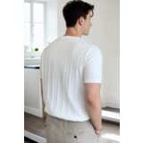 Dewberry 81037 Mens Crew Neck Knit T-Shirt-WHITE | shoptok.hr