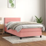 Box spring krevet s madracem ružičasti 90x200 cm baršunasti | shoptok.hr