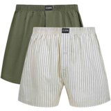 DIM COTTON STRETCH LOOSE BOXER 2x - Men's loose boxer shorts 2 pcs - grey - green | shoptok.hr