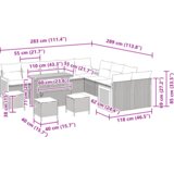  Set od 14 komada vrtnog kauča s jastučićima crni poli ratan akacija | shoptok.hr