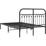  Metalni okvir za krevet s uzglavljem crni 120x200 cm | shoptok.hr