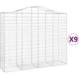  Lučne gabionske košare 9 kom 200x50x160/180cm pocinčano željezo | shoptok.hr