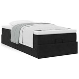 vidaXL Otomanski okvir kreveta s madraca crni 90x190cm baršunasti | shoptok.hr
