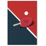  Slika - Table Tennis - Racket and Ball on the Table 60x30 Na talijanskom platnu | shoptok.hr