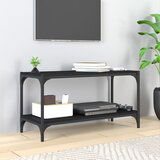 The Living Store TV omarica črna 80x33x41 cm inženirski les in jeklo - TV Omarica, (21375395) Cene