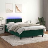  Krevet box spring s madracem LED tamnozeleni 120x200 cm baršun | shoptok.hr