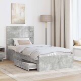  Krevetna konstrukcija Betonski sivi i srebrna 70 x 190 cm | shoptok.hr
