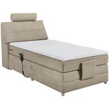 MID.YOU POSTELJA BOXSPRING 120 cm x 200 cm , tekstil, leseni material peščene barve | Shoptok.si
