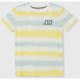 PepeJeans Otroška bombažna kratka majica REI rumena barva