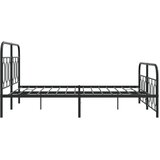  Metalni okvir kreveta uzglavlje i podnožje crni 140x190 cm | shoptok.hr