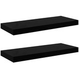  Plutajuće zidne police 2 kom sjajne crne 60 x 23,5 x 3,8 cm MDF | Eponuda.ba