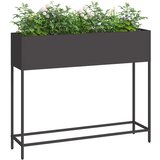  Povišeni Vrtni Planter Crna 100 x 26 x 82 cm Čelik | shoptok.hr