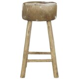  Tabure DKD Home Decor Bijela Smeđa Prirodno Koža Drvo 42 x 42 x 77 cm | shoptok.hr