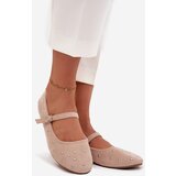 Boto Embellished Women's Ballerinas With Strap Pink Olivisse | Shoptok.si