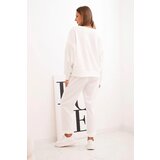 Kesi Włoski Women's set with fringes on the sleeves butter color ecru | shoptok.hr