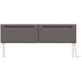  LED glava kreveta Siva 200 cm Lažna koža | Eponuda.com