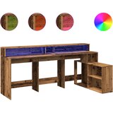  Radni stol s LED svjetlima boja starog drva 200x104x91cm drveni | Eponuda.ba
