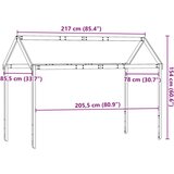 vidaXL Krov za dječji krevet voštano smeđi 217x85,5x154 cm borovina | shoptok.hr
