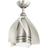Elstead Lighting Elstead Kichler Terna Stropni ventilator s 5 lopaticami, 38 cm, LED lučko, brušen nikelj, daljinski upravljalnik, (22100410) | Shoptok.si