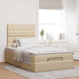  Otomanski okvir kreveta s madraca krem 120x200cm od tkanine | shoptok.hr