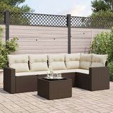 vidaXL 6-dijelni set vrtnih sofa od poliratana s jastucima smeđi | shoptok.hr