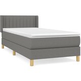 Maison Chic Box spring postelja - Vzmetna postelja z vzmetnico temno siva 90x200 cm blago SL7645, (21900041) Cene