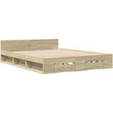  Okvir za krevet s ladicama boja hrasta 135x190 cm drveni | shoptok.hr