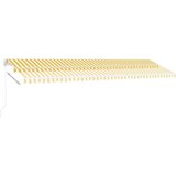  Tenda na ručno uvlačenje s LED svjetlima 600x350 cm žuto-bijela | shoptok.hr