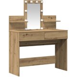 vidaXL Toaletni stol s LED rasvjetom Artisan hrast 100x40x130 cm | shoptok.hr