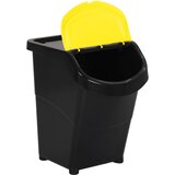  Složive kante za otpad s poklopcima 3 kom crne PP 120 L | shoptok.hr