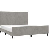  Posteljni okvir z vzglavjem svetlo siv 160x200 cm žamet, (20788194) | Shoptok.si