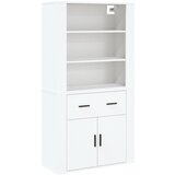 Maison Chic Visoka omara - Komoda - Predalnik bel inženirski les, (21715572) | Shoptok.si