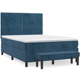  The Living Store Box spring postelja z vzmetnico temno modra 140x200 cm žamet - Box Spring Postelja, (21491731) | Shoptok.si