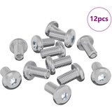 vidaXL Zaklepni vijak Enobarvno 12 pcs srebrna M6 x 12 mm Jeklo, (5000163928) Cene