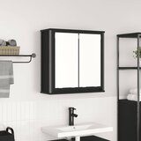  Kupaonski zidni ormarić s ogledalom crni hrast 60x21x60 cm | Eponuda.com
