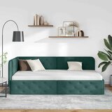  Kutni okvir kreveta Tamnozelena 100 x 200 cm tkanina | shoptok.hr