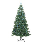 vidaXL Božično drevo med 300 LED z stojalom Zelena 240 cm PVC | Shoptok.si