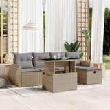 vidaXL 6-dijelni set vrtnih sofa s jastucima bež od poliratana | shoptok.hr