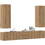  5 kosov stenske TV omarice Artisan Oak Engineered Wood, (21824129) | Shoptok.si