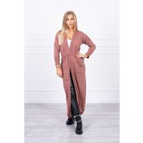 Kesi Long cardigan sweater tied at the waist dark pink | shoptok.hr