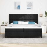  s opruga kutije s jastukom Crna 200 x 200 cm tkanina | shoptok.hr