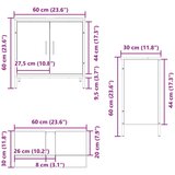 Kabinet za Lavabo - Umivaonik u kupaonici Crni hrast 60x30x60 cm Konstruirano drvo | shoptok.hr
