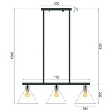 Toolight staklo metalna stropna svjetilka APP318-3CP | shoptok.hr